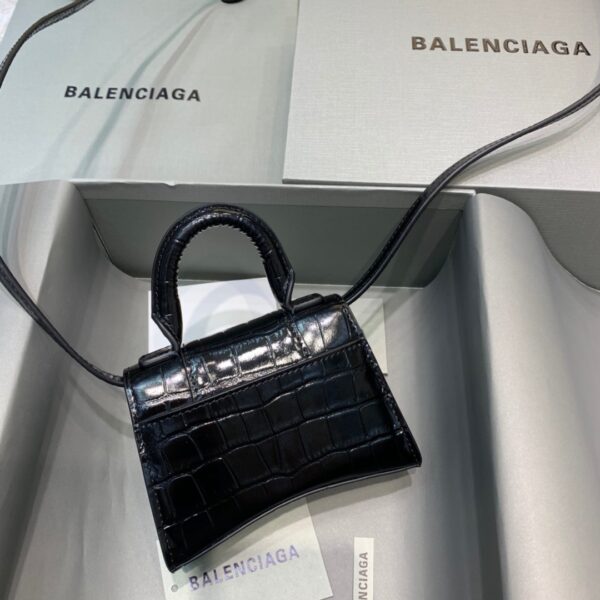 Balenciaga Hourglass Mini Handbag In Black, For Women, Women's Bags 4.7in/12cm
