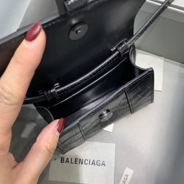 Balenciaga Hourglass Mini Handbag In Black, For Women, Women's Bags 4.7in/12cm