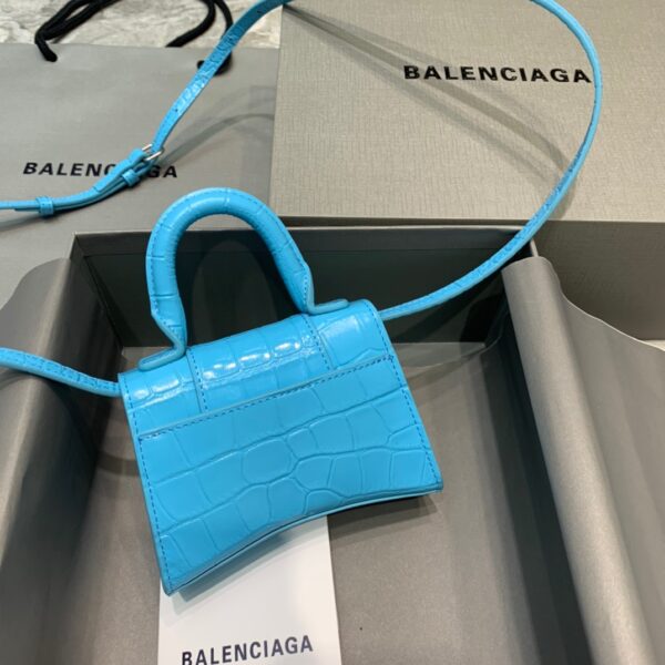 Balenciaga Hourglass Mini Handbag In Blue, For Women, Women's Bags 4.7in/12cm