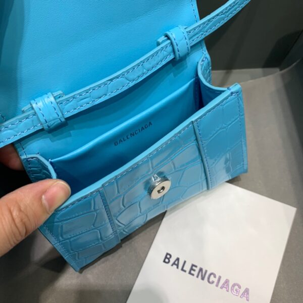 Balenciaga Hourglass Mini Handbag In Blue, For Women, Women's Bags 4.7in/12cm