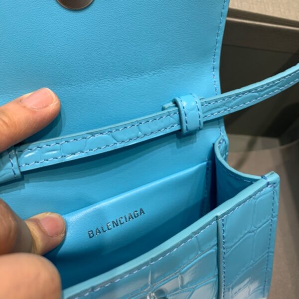 Balenciaga Hourglass Mini Handbag In Blue, For Women, Women's Bags 4.7in/12cm