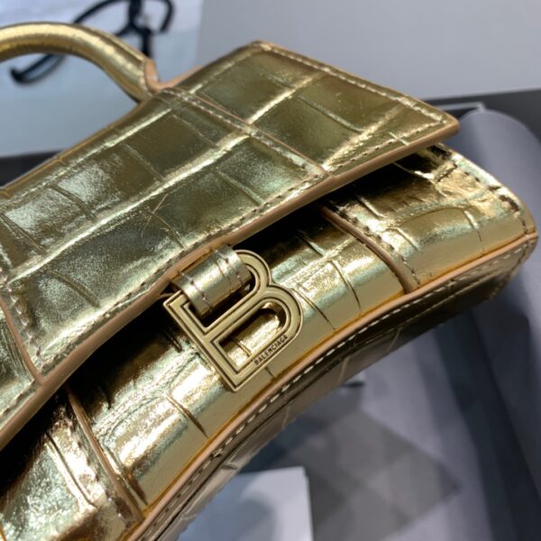 Balenciaga Hourglass Mini Handbag In Gold, For Women, Women's Bags 4.7in/12cm