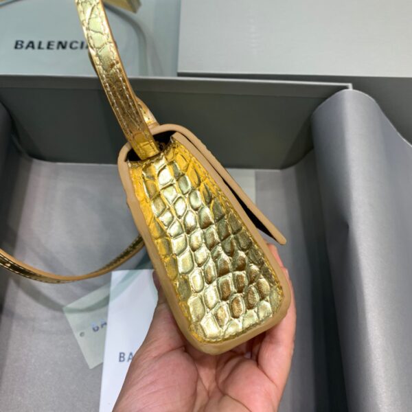 Balenciaga Hourglass Mini Handbag In Gold, For Women, Women's Bags 4.7in/12cm