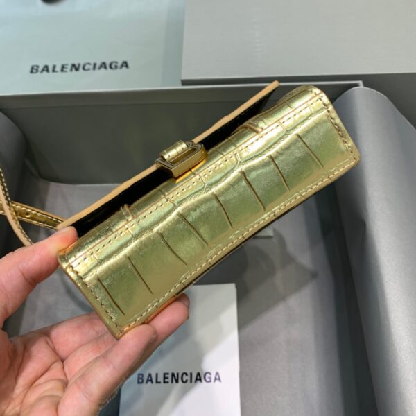 Balenciaga Hourglass Mini Handbag In Gold, For Women, Women's Bags 4.7in/12cm