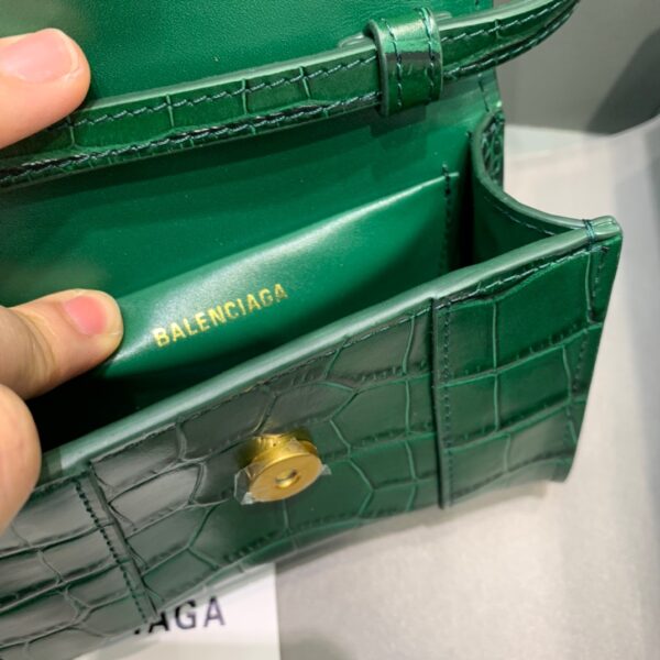 Balenciaga Hourglass Mini Handbag In Green, For Women, Women's Bags 4.7in/12cm