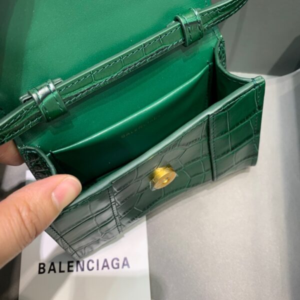Balenciaga Hourglass Mini Handbag In Green, For Women, Women's Bags 4.7in/12cm