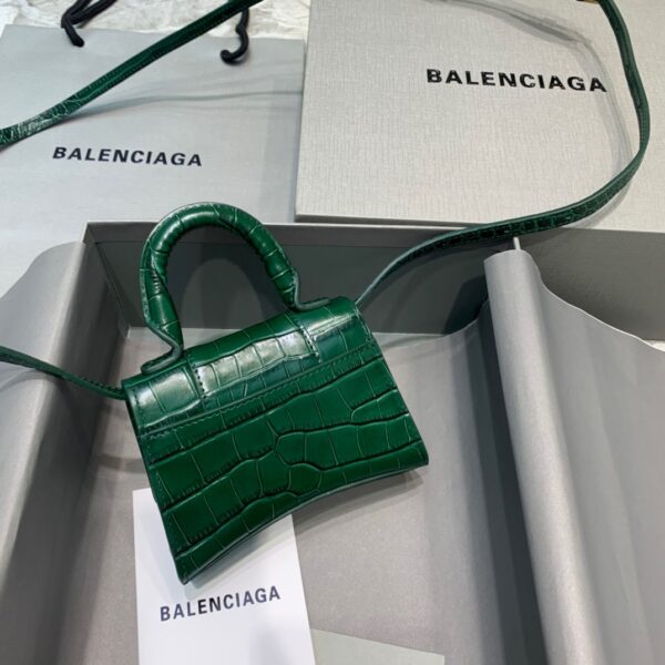 Balenciaga Hourglass Mini Handbag In Green, For Women, Women's Bags 4.7in/12cm