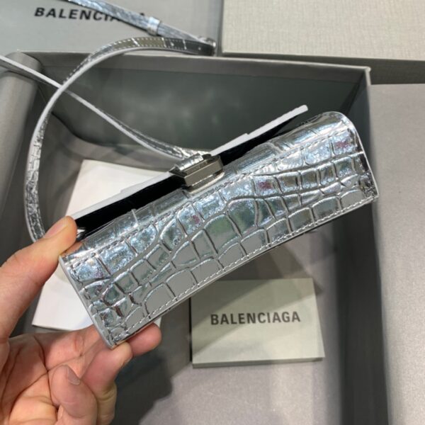 Balenciaga Hourglass Mini Handbag In Sliver, For Women, Women's Bags 4.7in/12cm 6373721S4CY8110