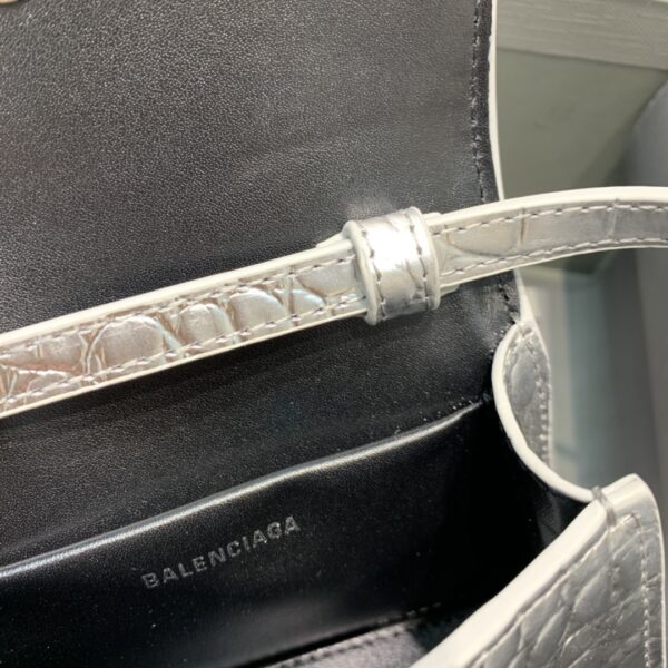 Balenciaga Hourglass Mini Handbag In Sliver, For Women, Women's Bags 4.7in/12cm