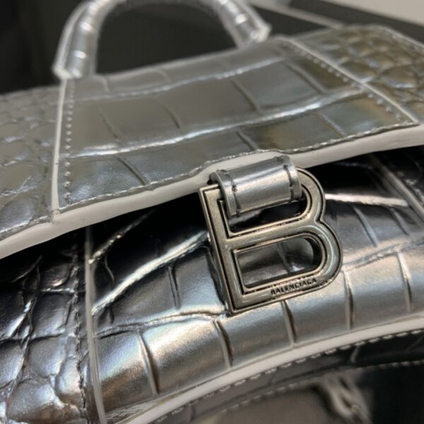 Balenciaga Hourglass Mini Handbag In Sliver, For Women, Women's Bags 4.7in/12cm