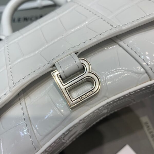 Balenciaga Hourglass Mini Handbag In White, For Women, Women's Bags 4.7in/12cm 6373721LR6Y9016