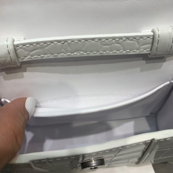 Balenciaga Hourglass Mini Handbag In White, For Women, Women's Bags 4.7in/12cm 6373721LR6Y9016