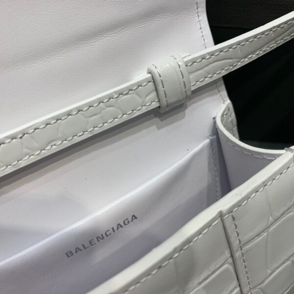 Balenciaga Hourglass Mini Handbag In White, For Women, Women's Bags 4.7in/12cm 6373721LR6Y9016