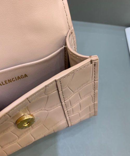 Balenciaga Hourglass Mini Handbag With Chain In Beige, For Women, Women's Bags 4.7in/12cm