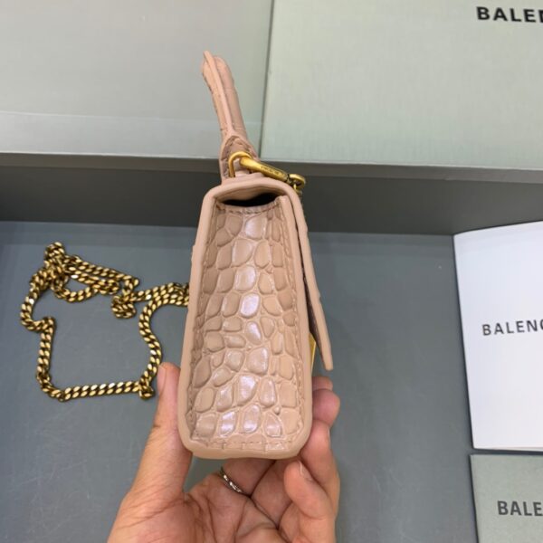 Balenciaga Hourglass Mini Handbag With Chain In Beige, For Women, Women's Bags 4.7in/12cm