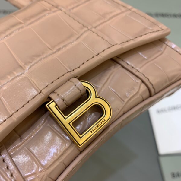 Balenciaga Hourglass Mini Handbag With Chain In Beige, For Women, Women's Bags 4.7in/12cm