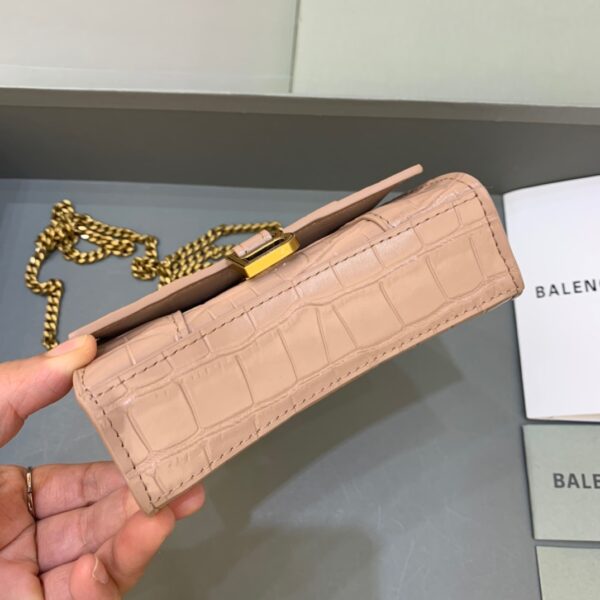 Balenciaga Hourglass Mini Handbag With Chain In Beige, For Women, Women's Bags 4.7in/12cm