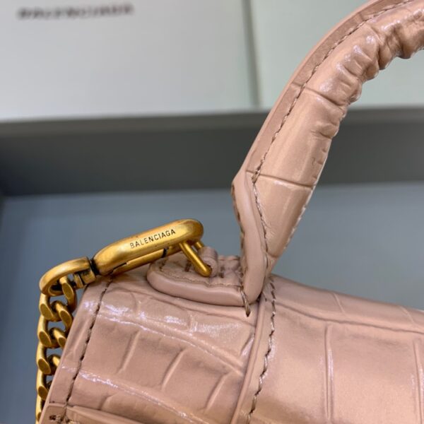 Balenciaga Hourglass Mini Handbag With Chain In Beige, For Women, Women's Bags 4.7in/12cm
