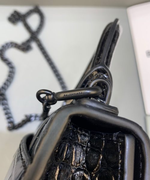 Balenciaga Hourglass Mini Handbag With Chain In Black, For Women, Women's Bags 4.7in/12cm