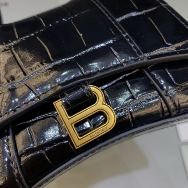 Balenciaga Hourglass Mini Handbag With Chain In Black, For Women, Women's Bags 4.7in/12cm