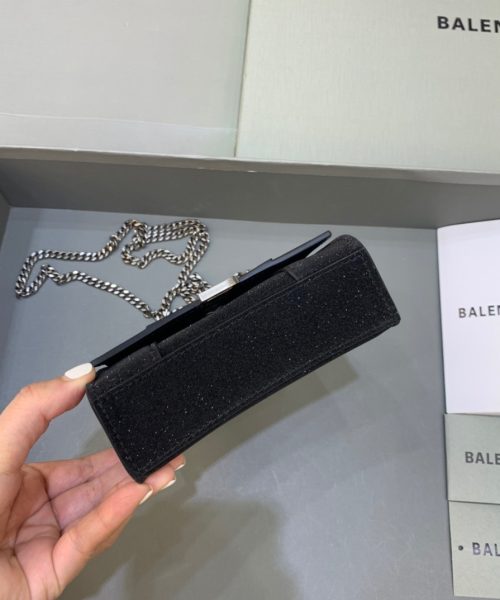 Balenciaga Hourglass Mini Handbag With Chain In Black, For Women, Women's Bags 4.7in/12cm