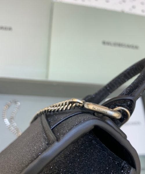 Balenciaga Hourglass Mini Handbag With Chain In Black, For Women, Women's Bags 4.7in/12cm