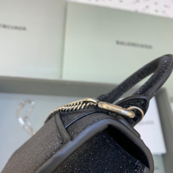 Balenciaga Hourglass Mini Handbag With Chain In Black, For Women, Women's Bags 4.7in/12cm