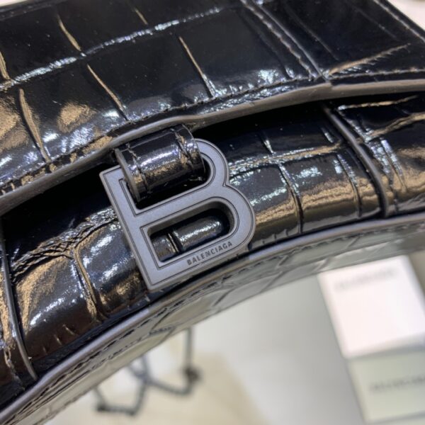 Balenciaga Hourglass Mini Handbag With Chain In Black, For Women, Women's Bags 4.7in/12cm