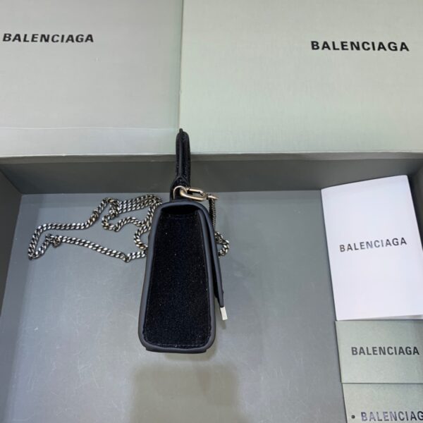 Balenciaga Hourglass Mini Handbag With Chain In Black, For Women, Women's Bags 4.7in/12cm