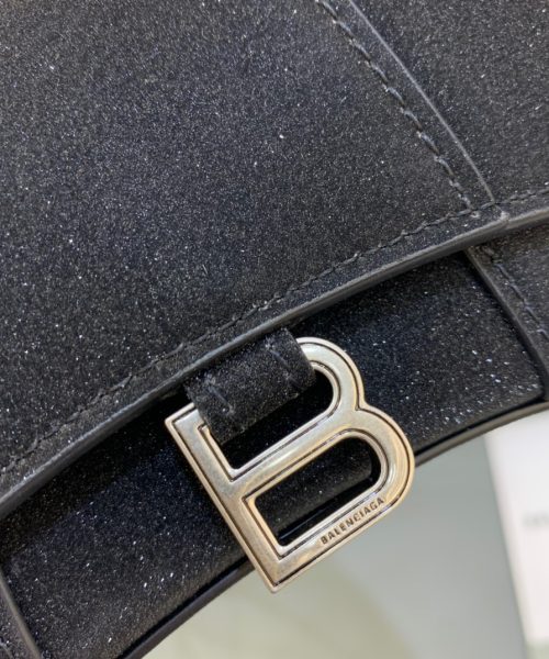 Balenciaga Hourglass Mini Handbag With Chain In Black, For Women, Women's Bags 4.7in/12cm