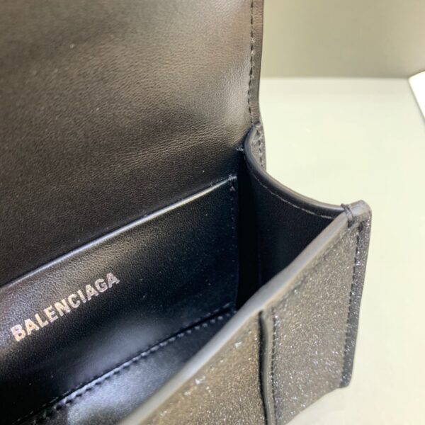 Balenciaga Hourglass Mini Handbag With Chain In Black, For Women, Women's Bags 4.7in/12cm