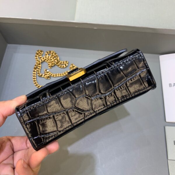 Balenciaga Hourglass Mini Handbag With Chain In Black, For Women, Women's Bags 4.7in/12cm