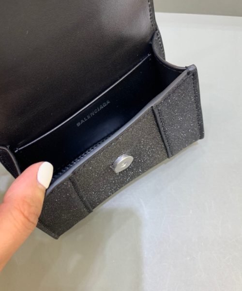 Balenciaga Hourglass Mini Handbag With Chain In Black, For Women, Women's Bags 4.7in/12cm