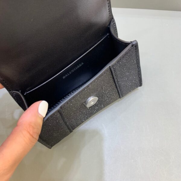 Balenciaga Hourglass Mini Handbag With Chain In Black, For Women, Women's Bags 4.7in/12cm
