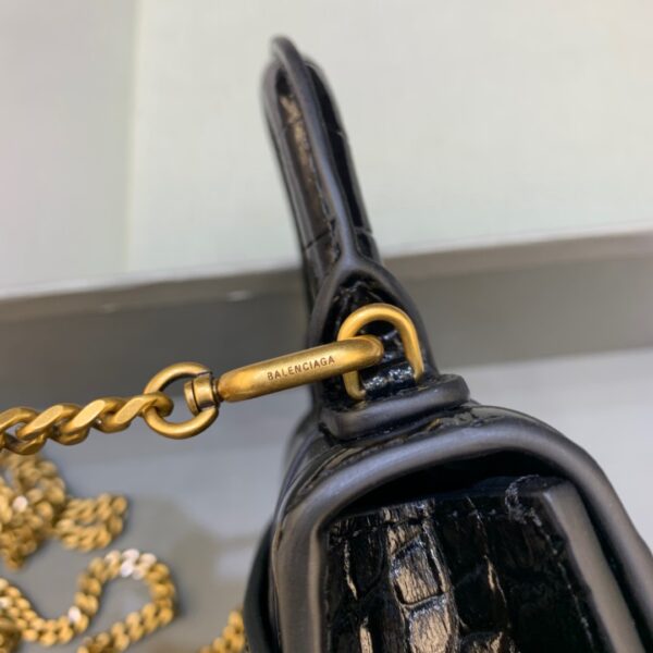 Balenciaga Hourglass Mini Handbag With Chain In Black, For Women, Women's Bags 4.7in/12cm