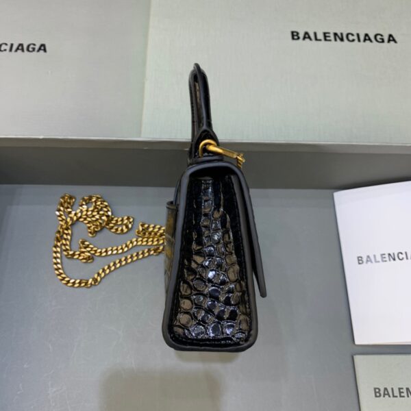 Balenciaga Hourglass Mini Handbag With Chain In Black, For Women, Women's Bags 4.7in/12cm