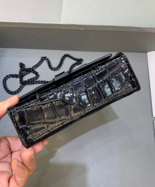 Balenciaga Hourglass Mini Handbag With Chain In Black, For Women, Women's Bags 4.7in/12cm
