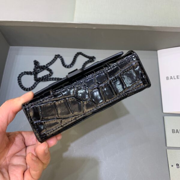 Balenciaga Hourglass Mini Handbag With Chain In Black, For Women, Women's Bags 4.7in/12cm