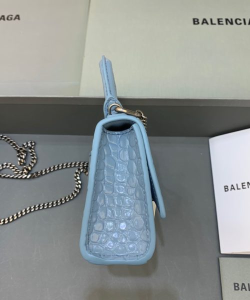 Balenciaga Hourglass Mini Handbag With Chain In Blue, For Women, Women's Bags 4.7in/12cm