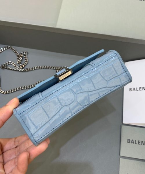Balenciaga Hourglass Mini Handbag With Chain In Blue, For Women, Women's Bags 4.7in/12cm
