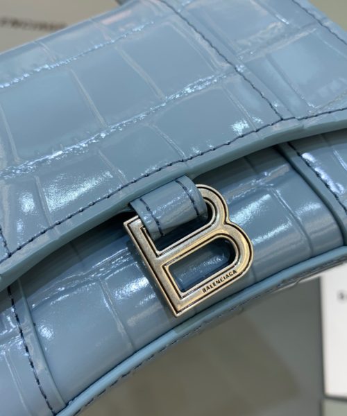 Balenciaga Hourglass Mini Handbag With Chain In Blue, For Women, Women's Bags 4.7in/12cm