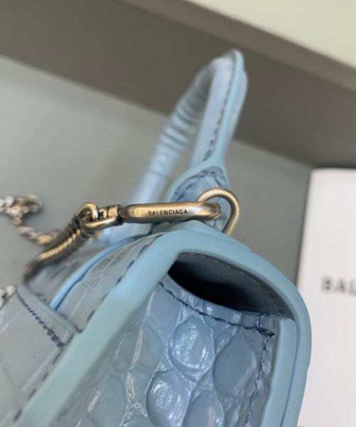 Balenciaga Hourglass Mini Handbag With Chain In Blue, For Women, Women's Bags 4.7in/12cm