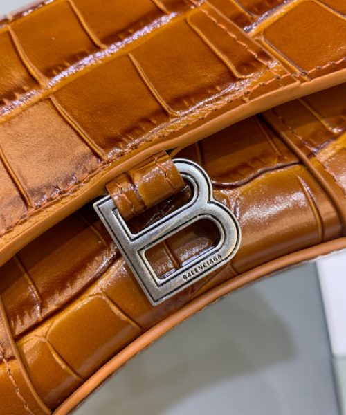 Balenciaga Hourglass Mini Handbag With Chain In Brown, For Women, Women's Bags 4.7in/12cm