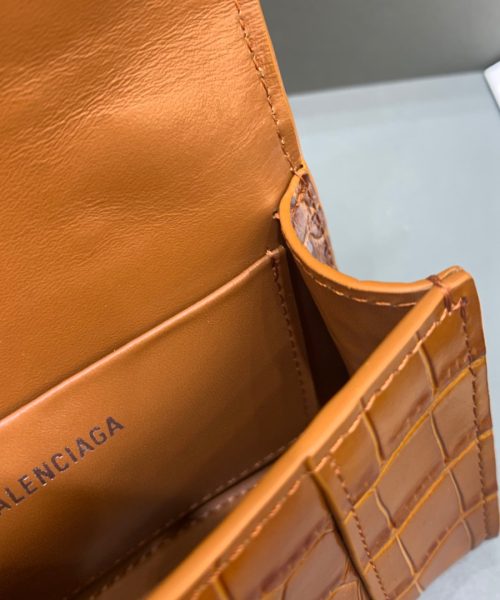 Balenciaga Hourglass Mini Handbag With Chain In Brown, For Women, Women's Bags 4.7in/12cm