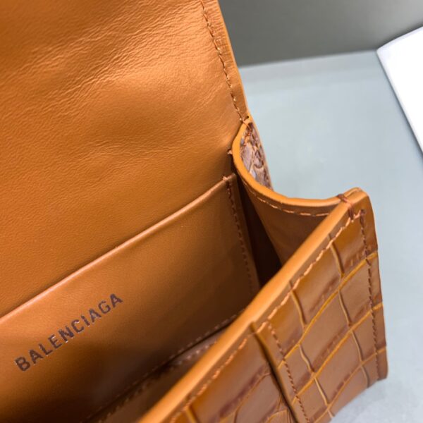 Balenciaga Hourglass Mini Handbag With Chain In Brown, For Women, Women's Bags 4.7in/12cm