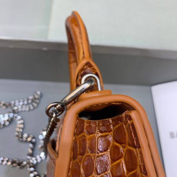 Balenciaga Hourglass Mini Handbag With Chain In Brown, For Women, Women's Bags 4.7in/12cm