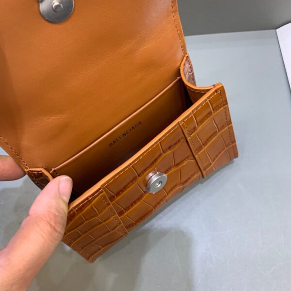 Balenciaga Hourglass Mini Handbag With Chain In Brown, For Women, Women's Bags 4.7in/12cm