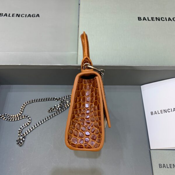 Balenciaga Hourglass Mini Handbag With Chain In Brown, For Women, Women's Bags 4.7in/12cm