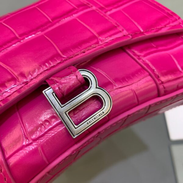 Balenciaga Hourglass Mini Handbag With Chain In Dark Pink, For Women, Women's Bags 4.7in/12cm
