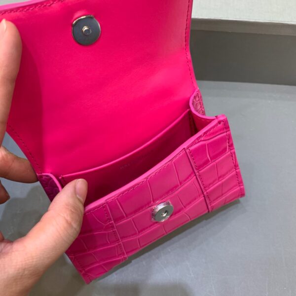 Balenciaga Hourglass Mini Handbag With Chain In Dark Pink, For Women, Women's Bags 4.7in/12cm